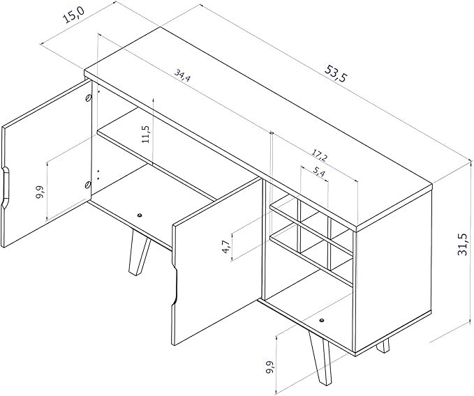 White Sideboard Buffet – Wine Storage, Cabinet & Modern Mid-Century Console