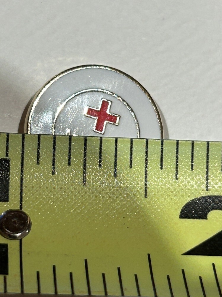 American Red Cross Lapel Pin 9/16" diameter w/Clasp