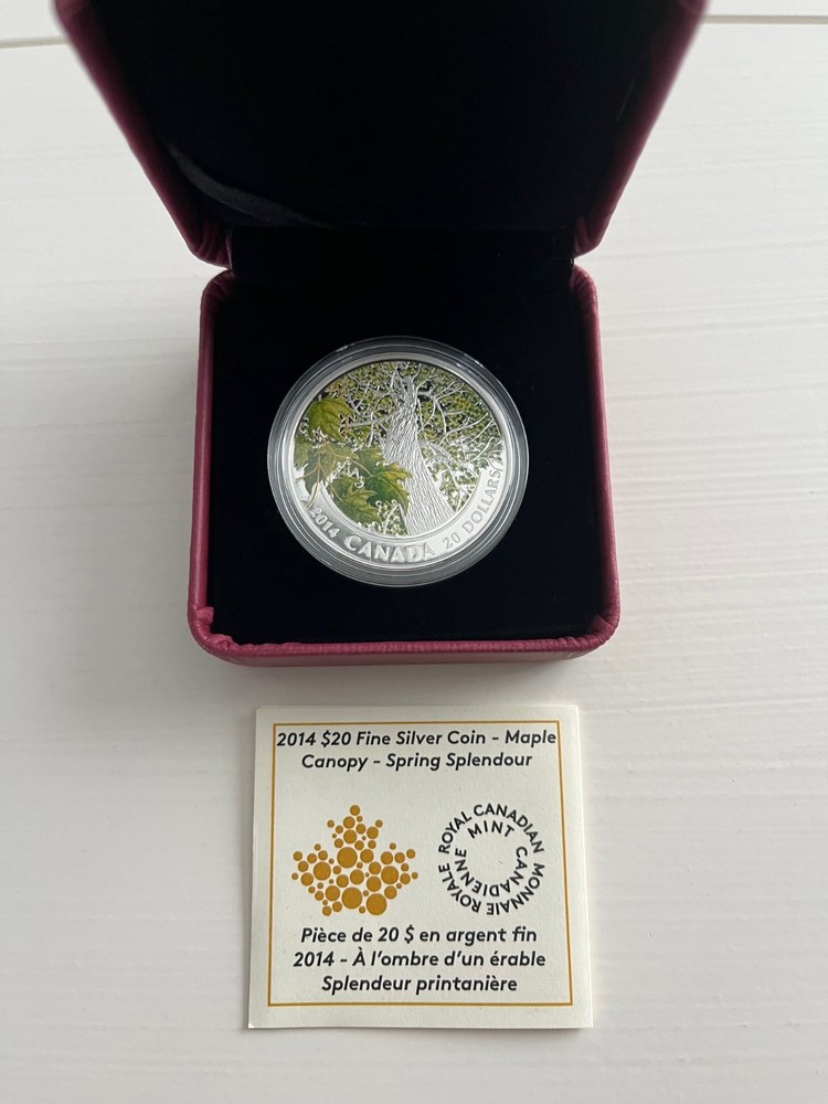 2014 CANADIAN Maple Canopy - $20 Spring Splendour Silver Coin