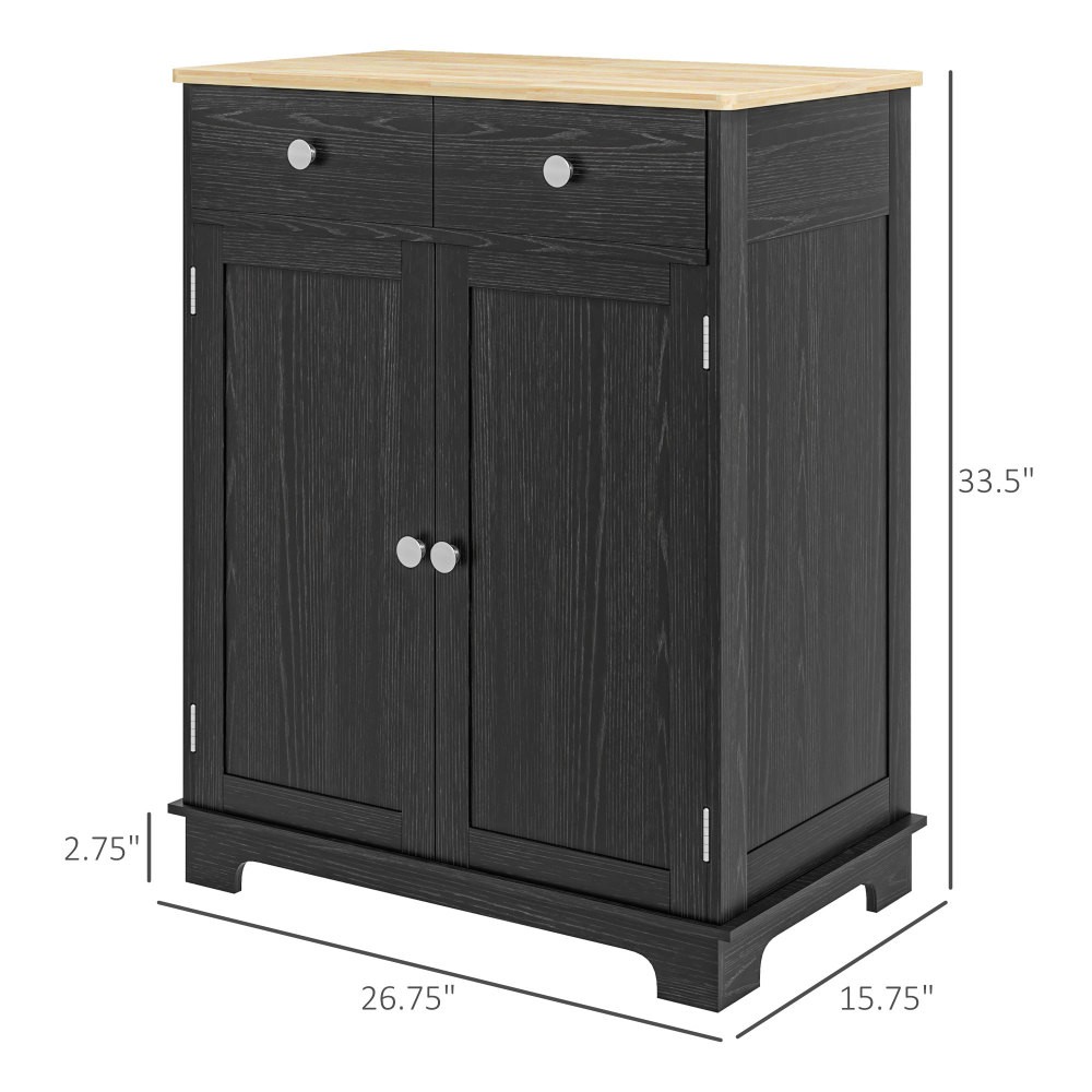 Office Coffee Cabinet - Solid Wood Countertop,Modern Tea Storage Organizer