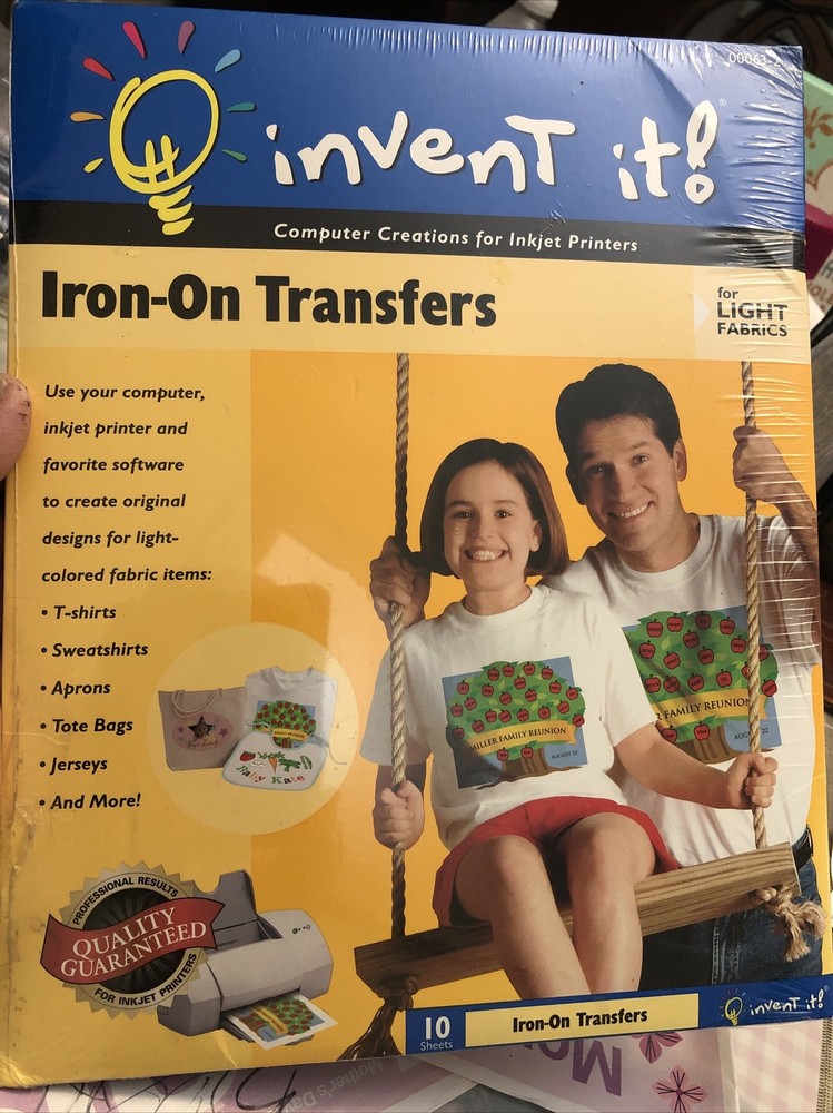 Invent It Iron-On Transfers for Light Fabrics 10 Sheets 00063-2 Inkjet Printers