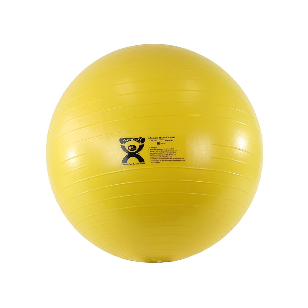 Inflatable Exercise Ball - Yellow 17.7", Durable Extra Thick Non-Slip Stability