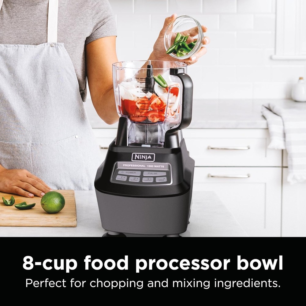 Ninja Mega Kitchen System Blender Food Processor 1500 Watts 72 oz Pitcher 8 Cup