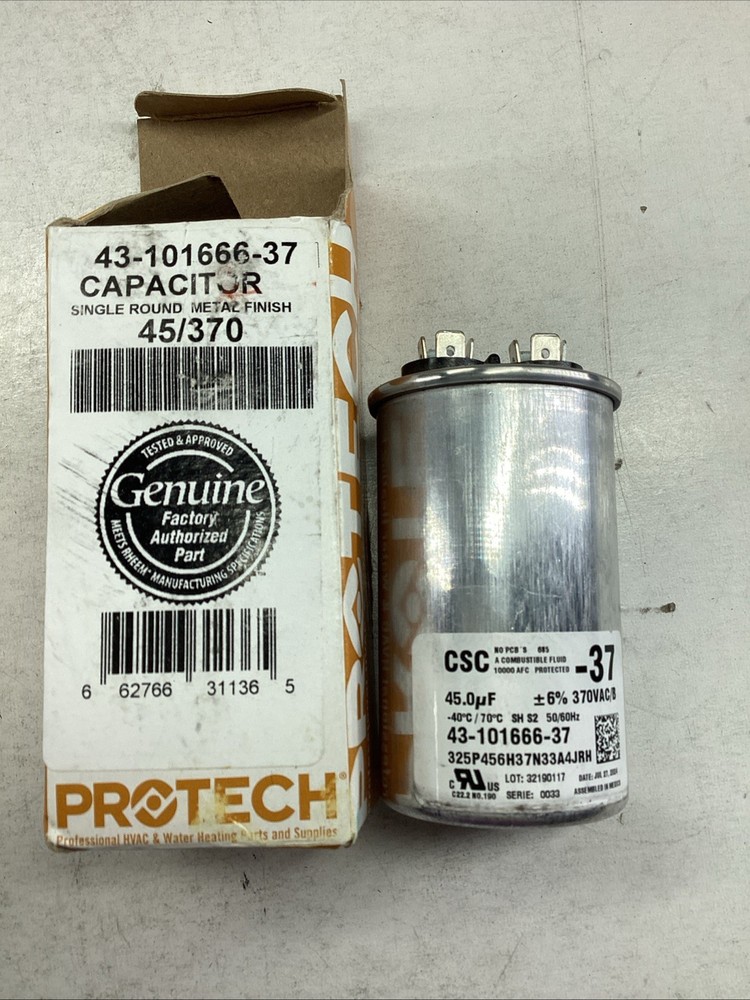 PROTECH 43-101666-37 Capacitor 45/370 Single Round