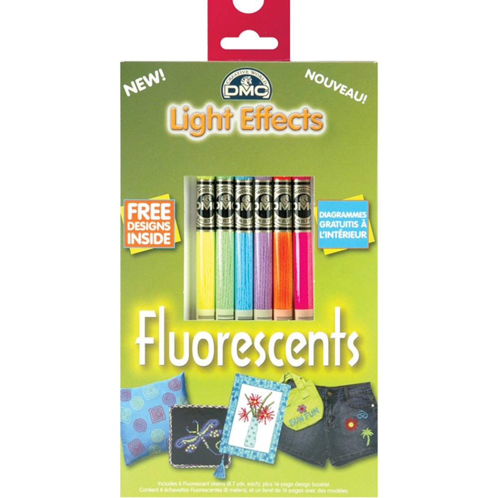 DMC Light Effects Floss Pack 8.7yd 6/Pkg-Fluorescent - 317WPK3