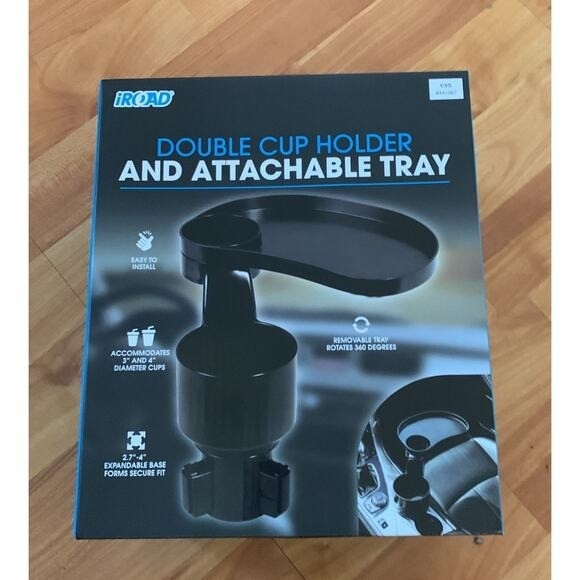 I Road Double Cup Holder and attachable Tray