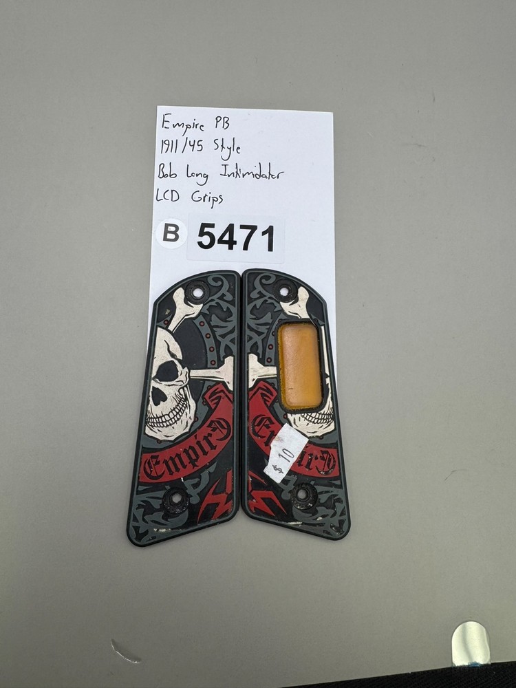 Empire PB 1911/45 Style Bob Long Intimidator LCD Grips-Multicolor Pattern