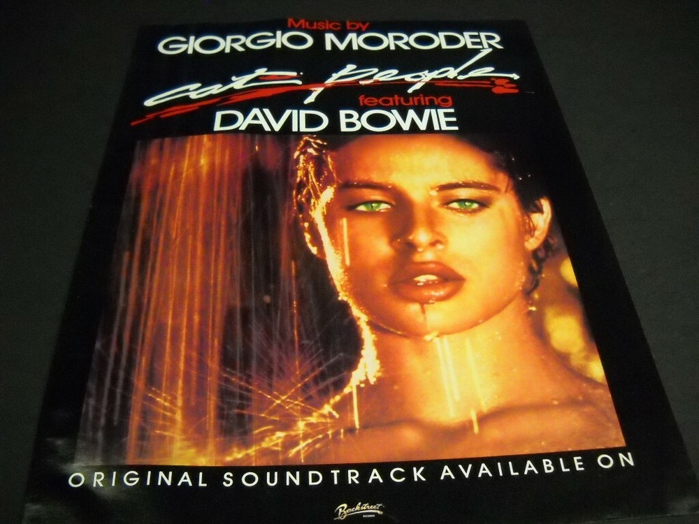 DAVID BOWIE and GIORGIO MORODER with CAT PEOPLE 1982 Promo Poster Ad