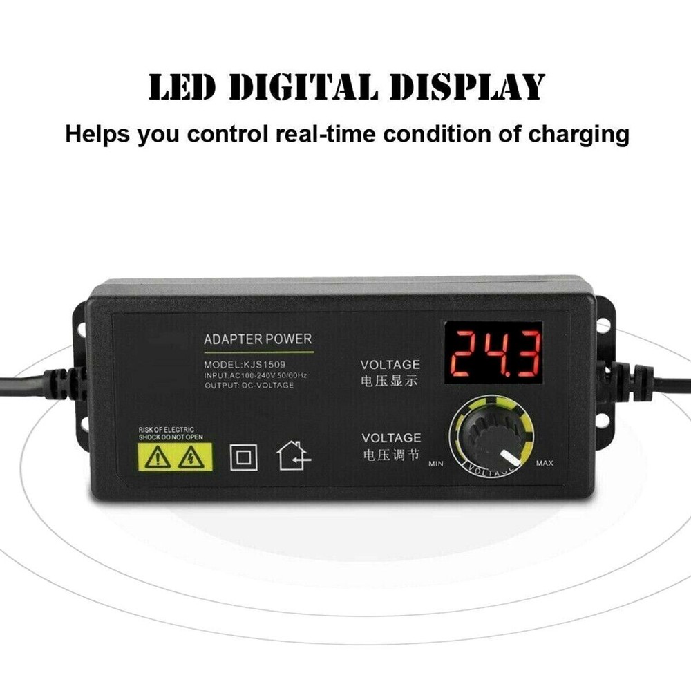Adjustable AC/DC Power Supply Adapter Charger Variable Voltage 3V-24V UniversalB