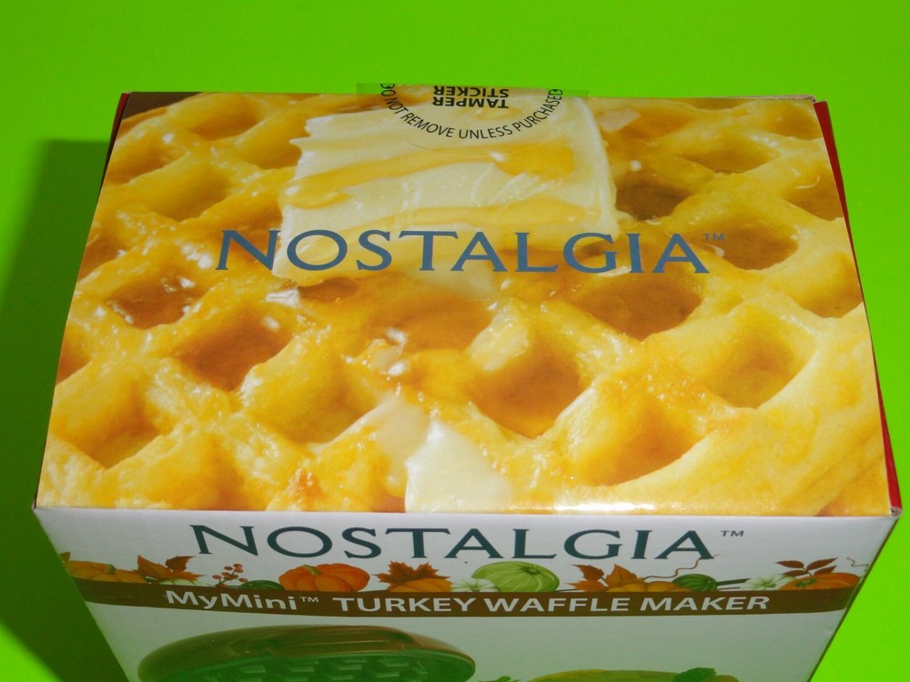Nostalgia MyMini Turkey Pattern Waffle Maker Size 5” Non-Stick Easy Wipe Fall