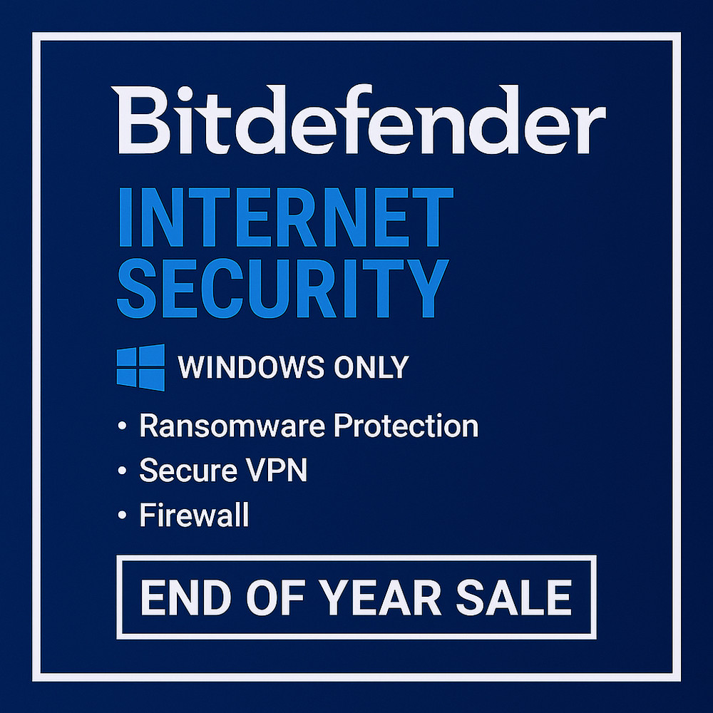 Bitdefender Internet Security 2 Year 10 Devices Windows PC Protection