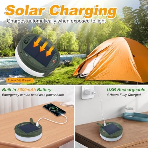 4 in 1 Solar Camping String Lights Ultra Long String with 220LEDs, 72.2Ft