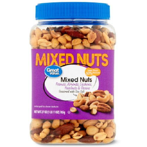 Great Value Mixed Nuts with Peanuts, 27 oz