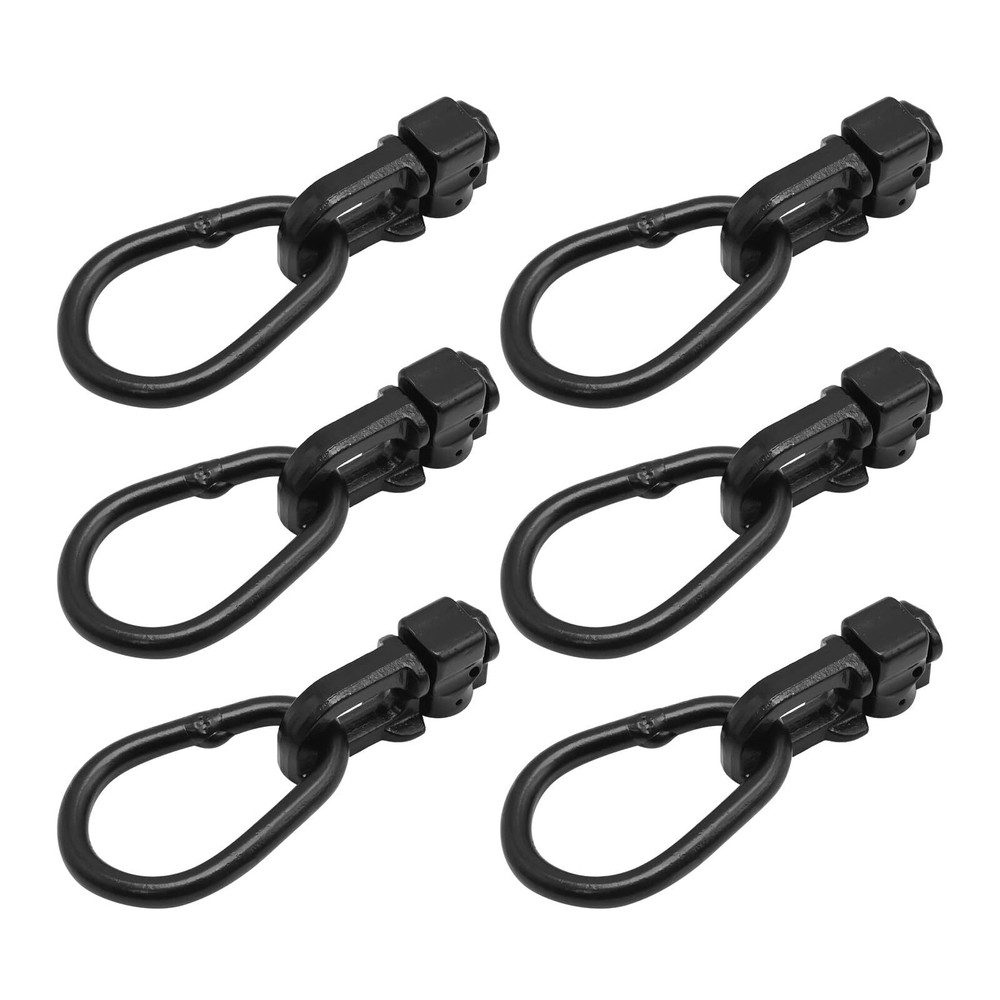 6 Pack Black L-Track Double Stud Tie Down Fitting with Pear Link Used with L ...