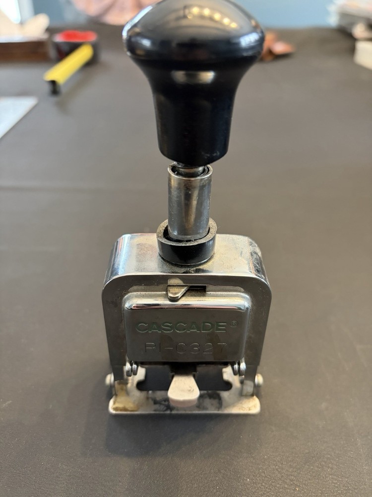 Cascade RI-C327 Numbering Machine 5-Wheel Working Inked Needs Cleaning