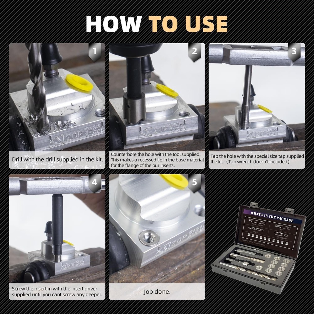 Metric Thread Repair Set with Installation Driver