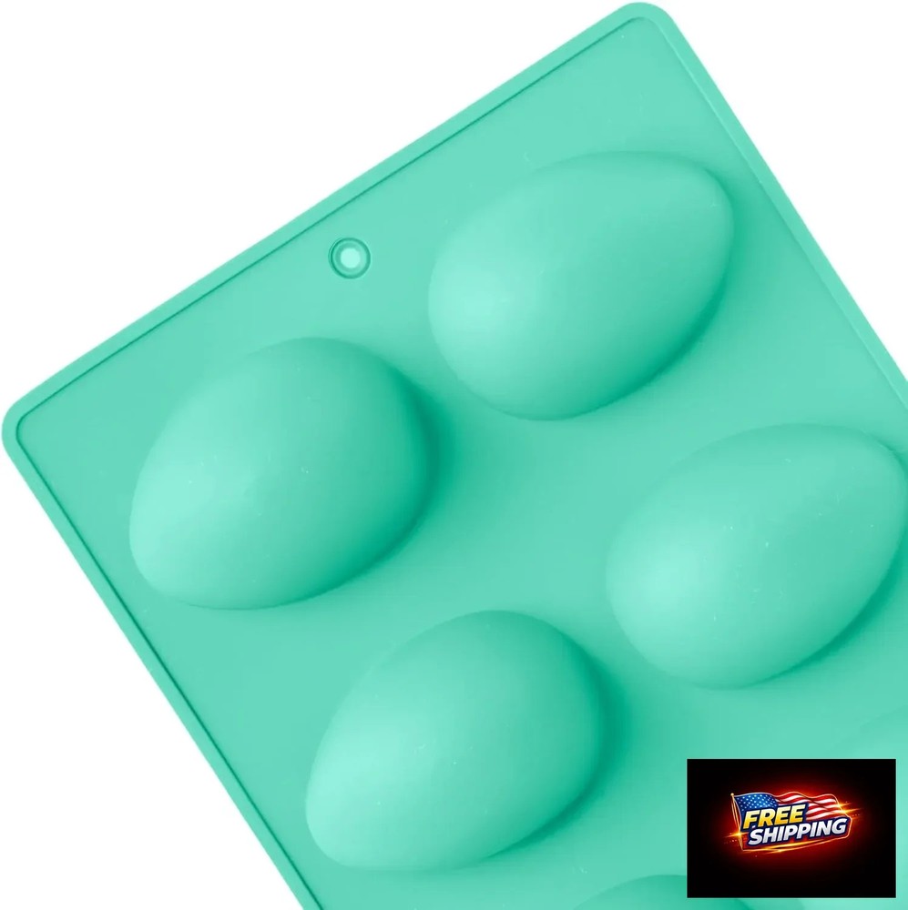 2Pcs 8-Cavity Silicone Easter Egg Molds, Egg Shaped Cake Pop Mold, Baking Suppli