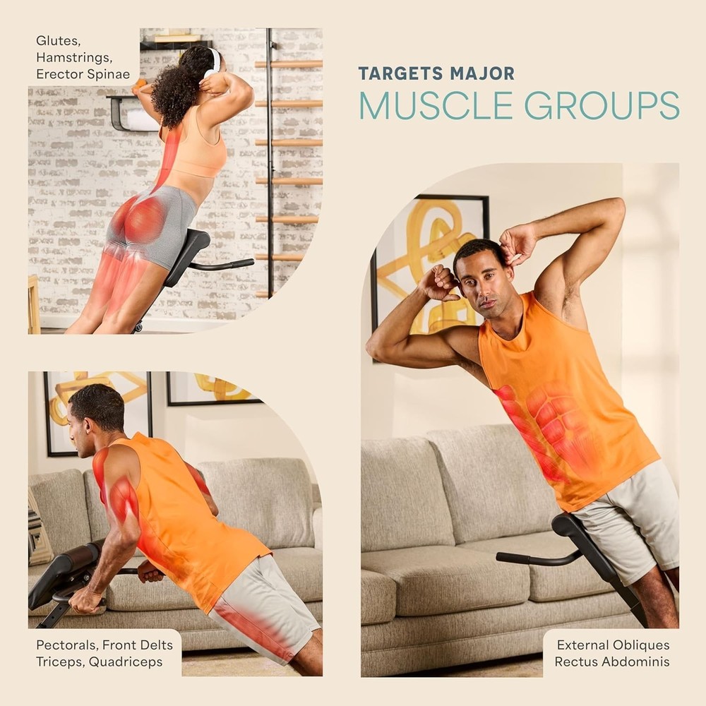 Hyper-Extension Roman Chair - Adjustable Lower Back Bench Machine