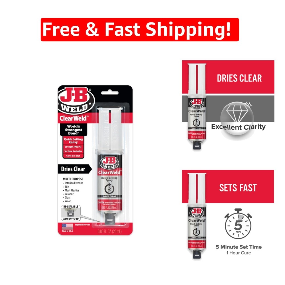 Versatile ClearWeld Epoxy Syringe - Fast 25ml Bonding Solution for All Surfaces