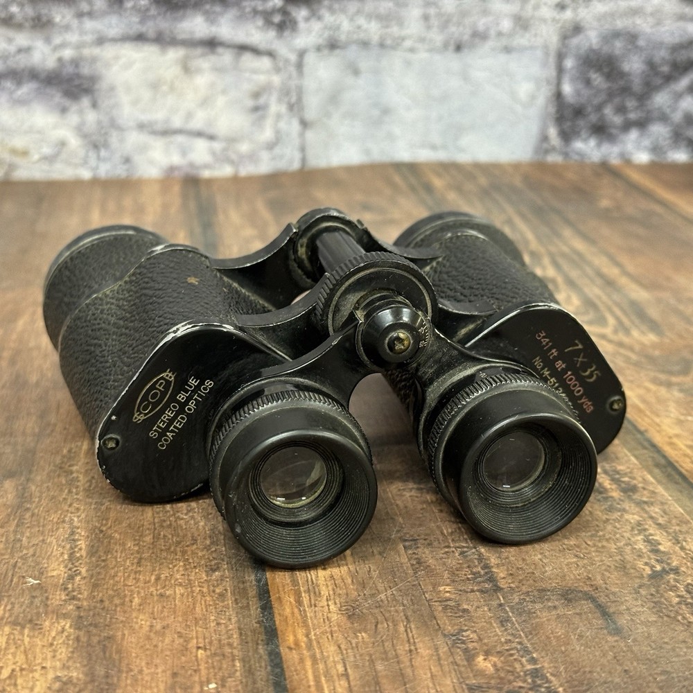 Vintage Scope 7x35 Binoculars Stereo Blue Optics
