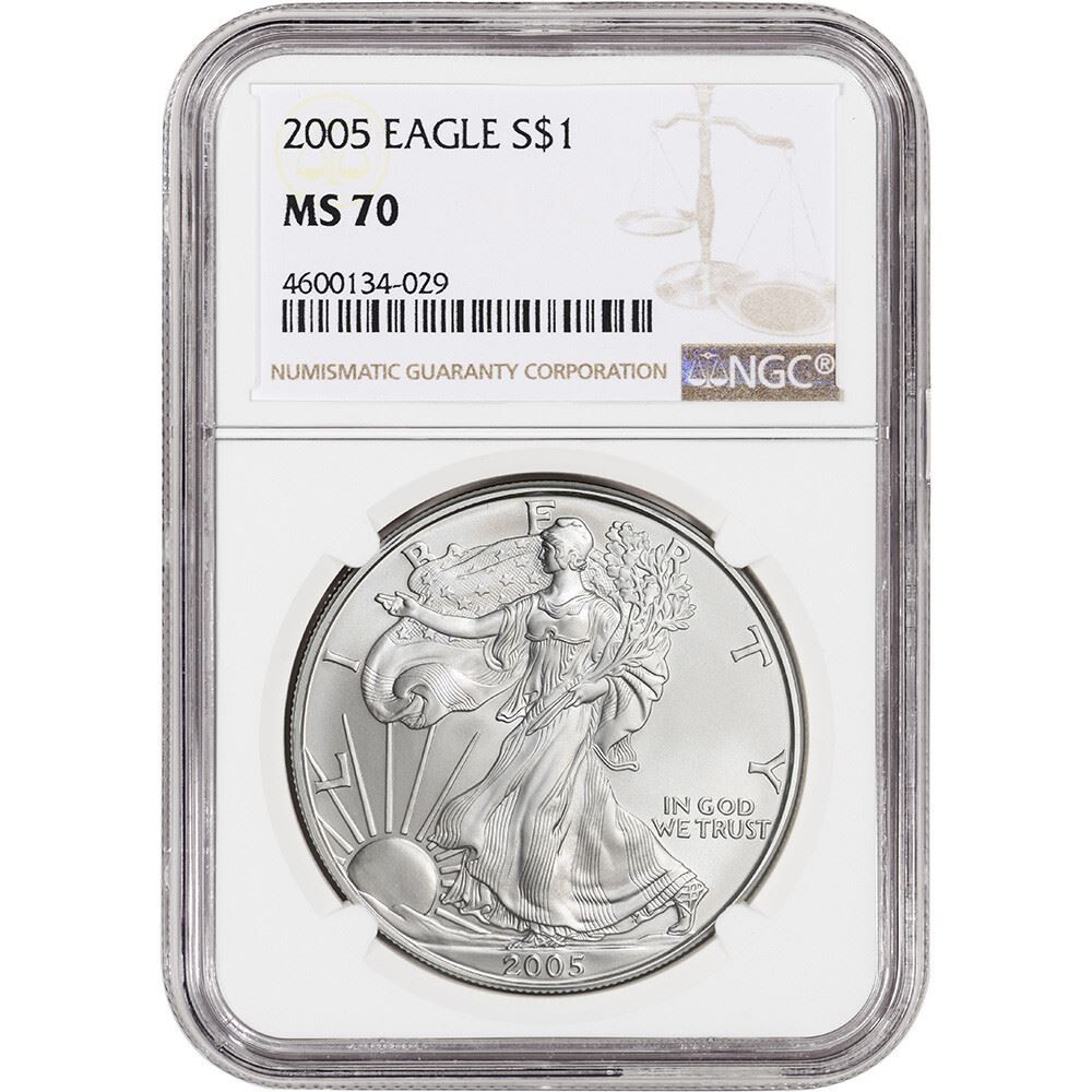 2005 American Silver Eagle - NGC MS70