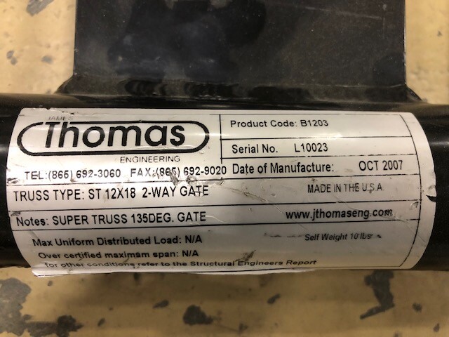 Thomas ST Truss 135 Degree Gate Black
