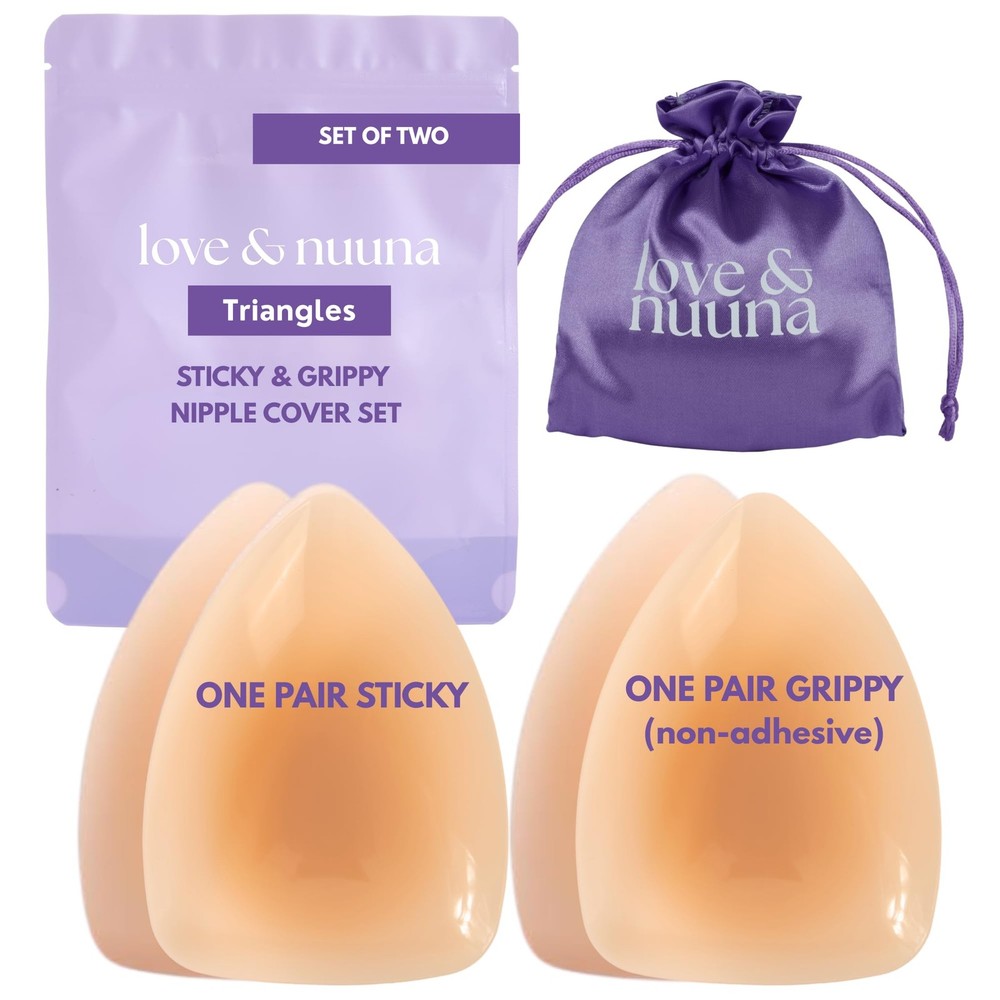love & nuuna Triangle Adhesive & Non-Adhesive Small (Fits A - D+), Honey