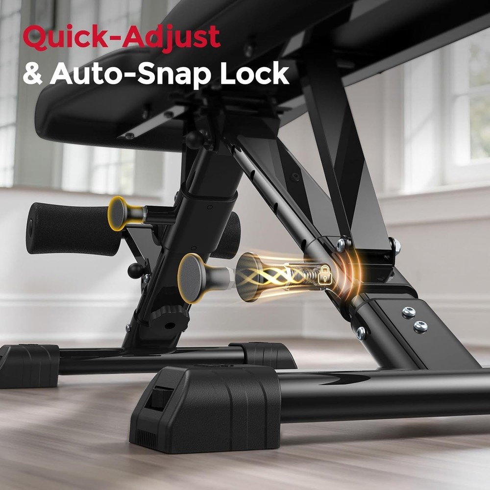 Adjustable Workout Bench with Extended Backrest, 800lbs