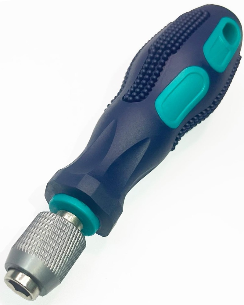 1/4" Bit Driver Handle, 1/4 inch Hex Quick Release Green + Blue
