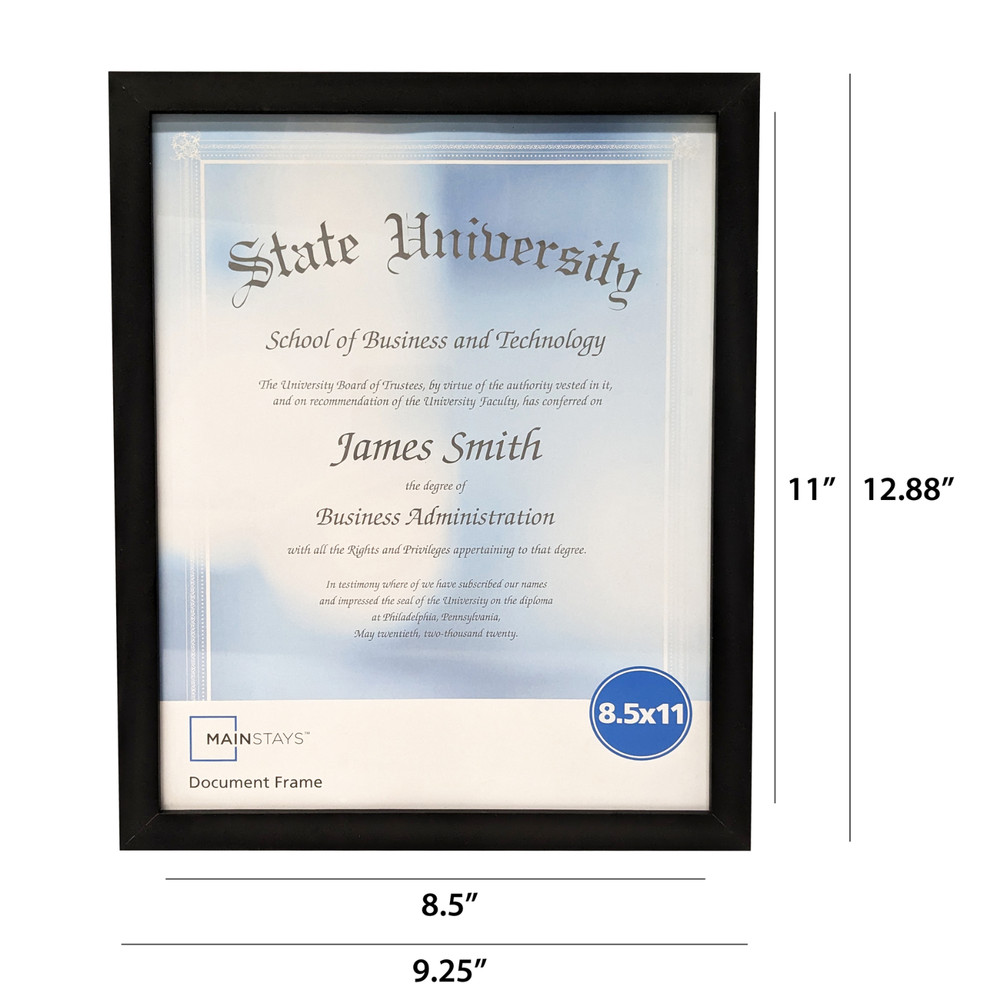 (2-Pack) 8.5x11 Document Picture Frame Certificate Wall Home Office Decor, Black