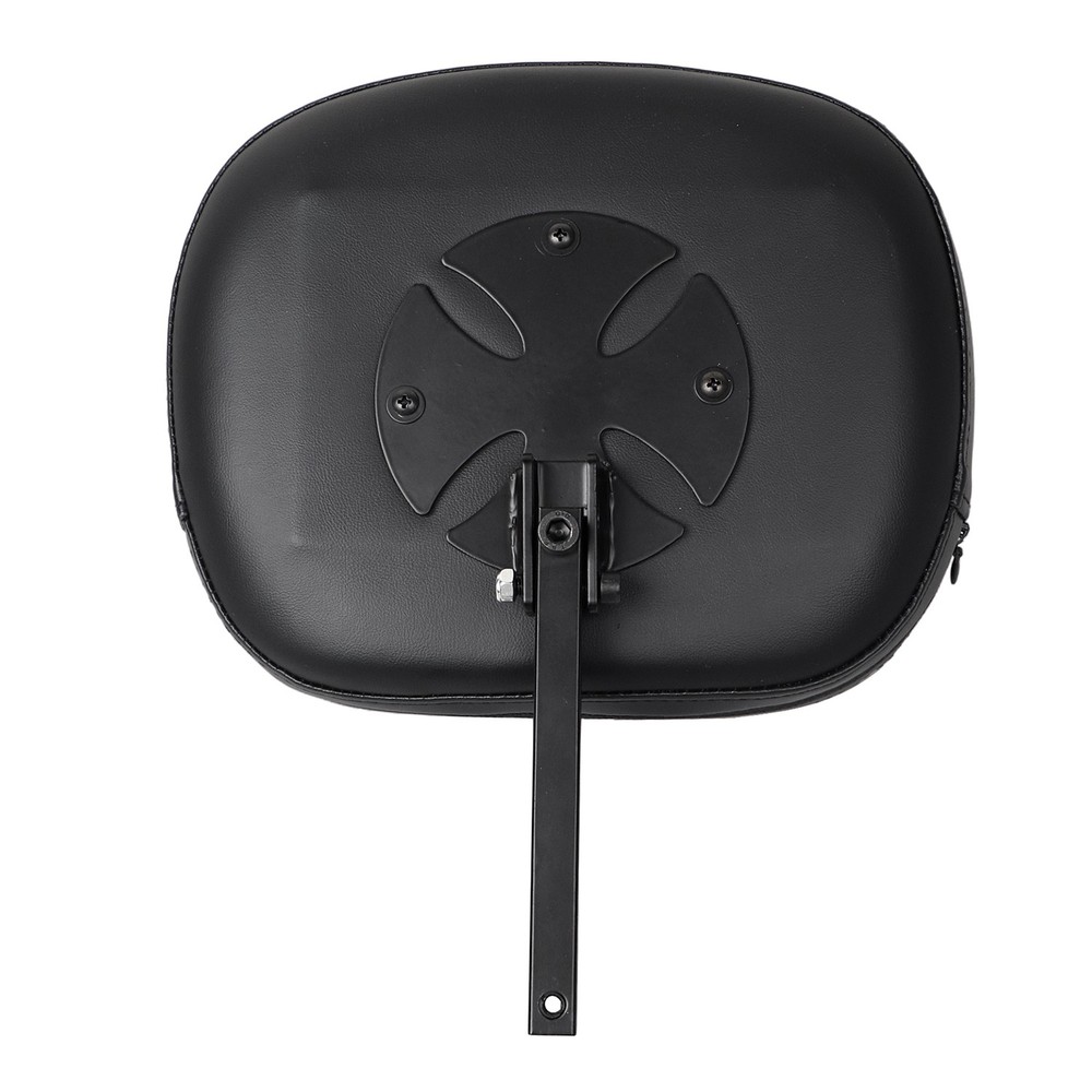Black Adjustable Removable Driver / Passenger Backrest Pad w/ Bracket For Harley