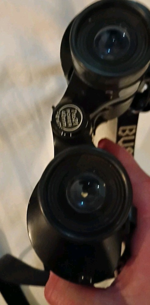 Vtg Bushnell InstaFocus 10x50 Wide Angle Binoculars & Strap, Mint A+