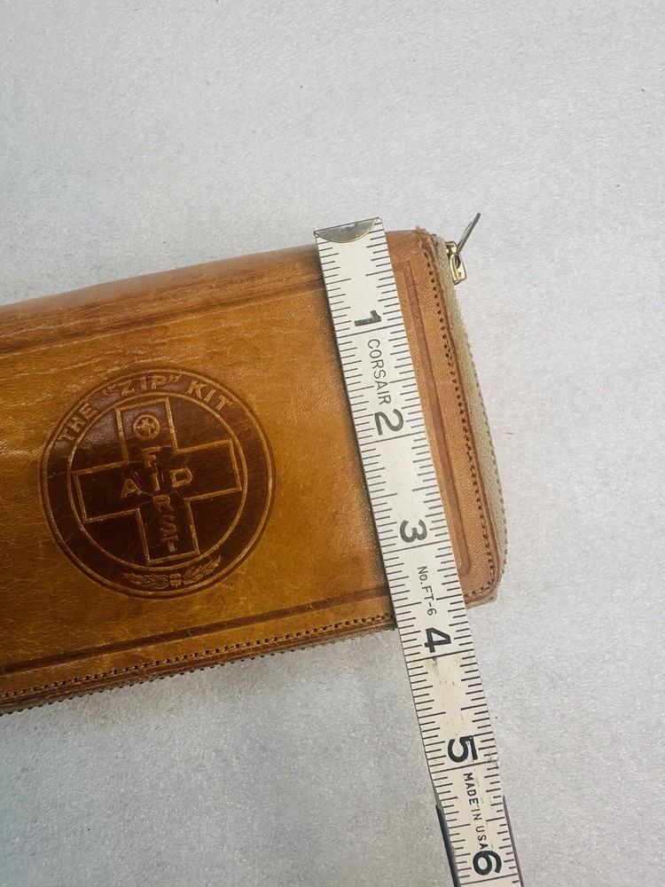 old WESTERN TRACTOR & EQUIPMENT CO Seattle - tooled Leather First Aid ‘Zip’ Kit