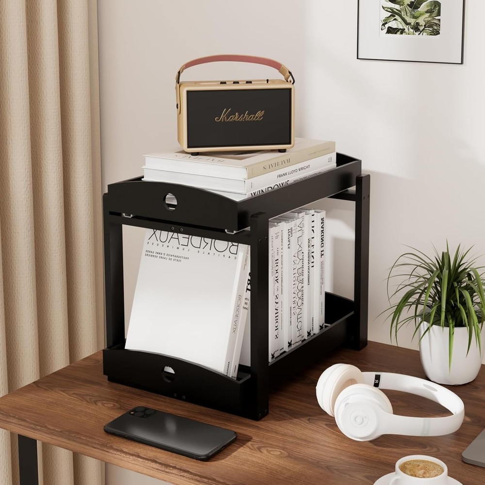 Eco-Friendly Bamboo Under Sink Organizer - 2-Tier Pull-Out with Sliding Drawers