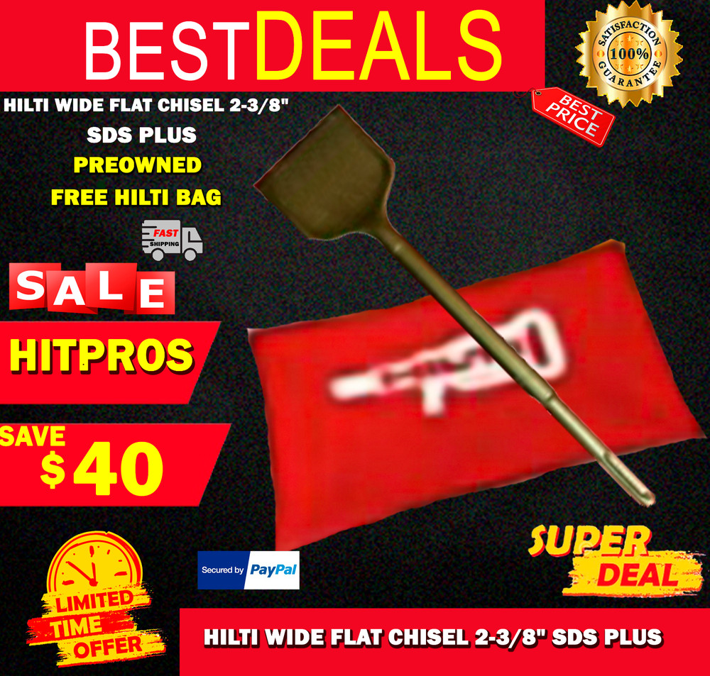 HILTI WIDE FLAT CHISEL 2-3/8", SDS PLUS, FREE HILTI BAG, FAST SHIP