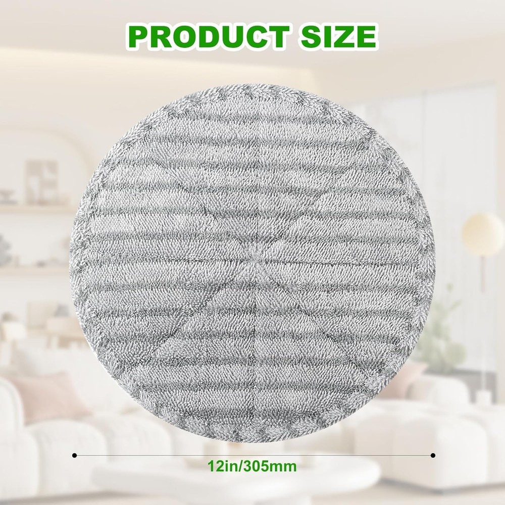 12" Commercial Microfiber Carpet Bonnet, Mopping and Buffing Pad, for BGEM900...