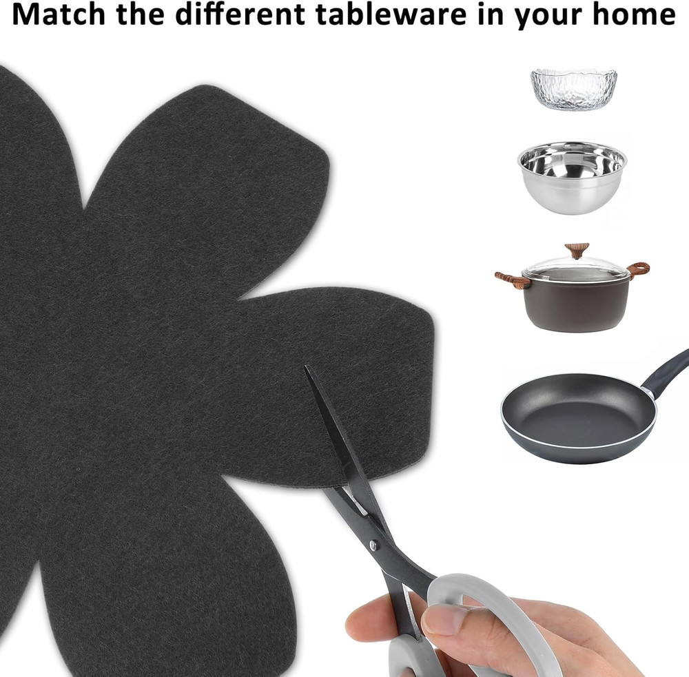 8Pcs Pot Protectors for Stacking,Black Pan Protectors for Stacking,4 Different S
