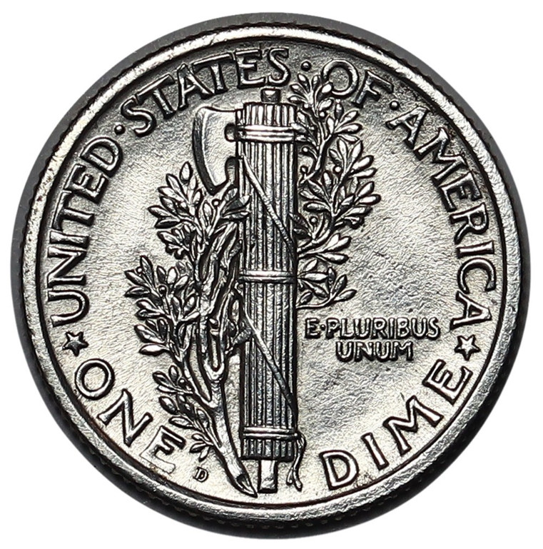 1924-D Mercury Dime, Full Split Bands, Choice BU++ Coins