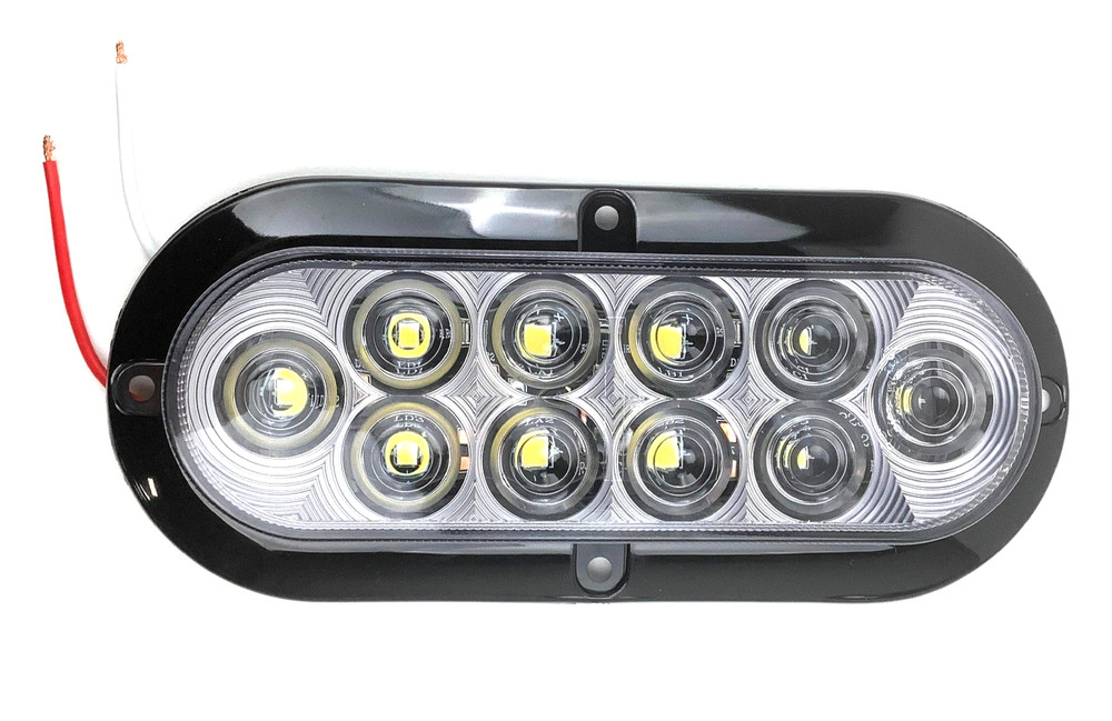 Optronics BUL78CBP Clear 6" Oval LED Utility Back up Light Surface Submersible
