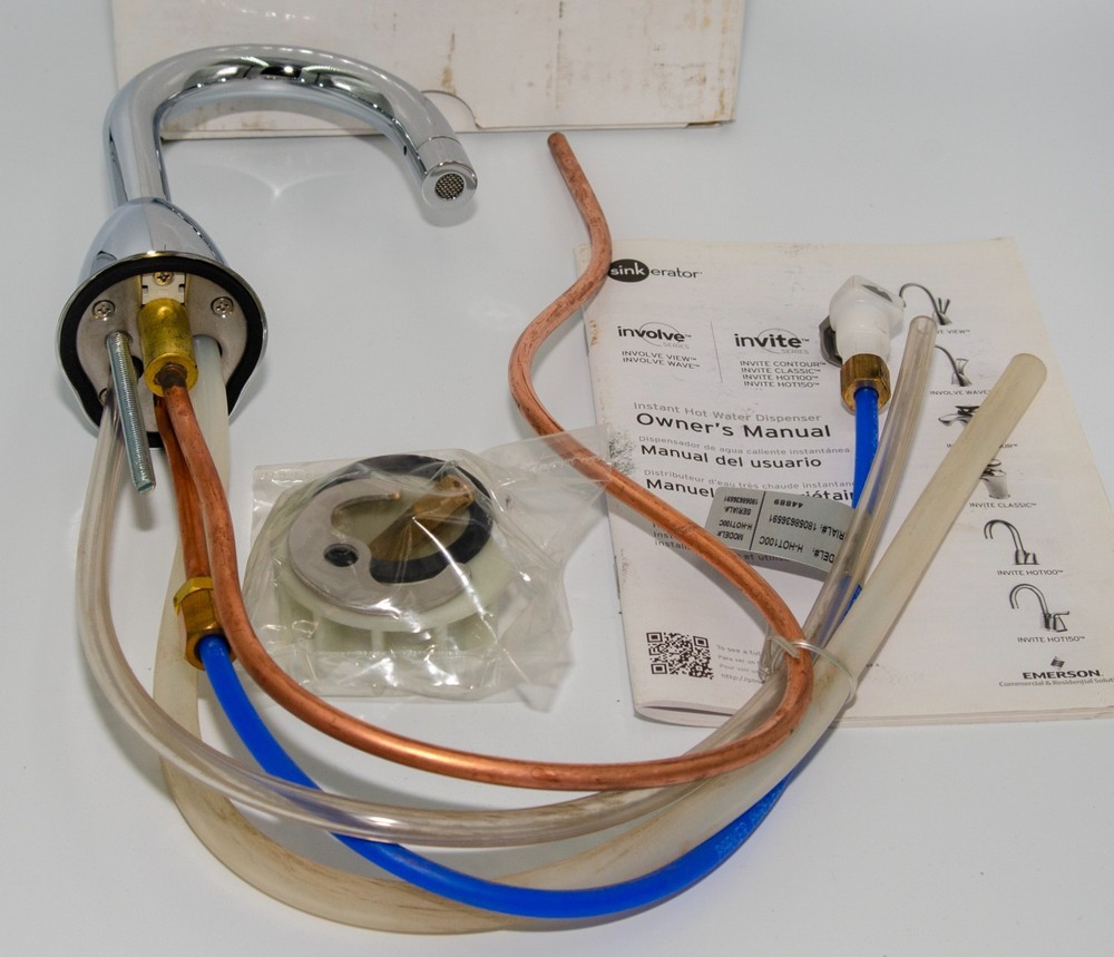 InSinkErator Instant Hot Invite Hot100 Push Button Faucet in Chrome