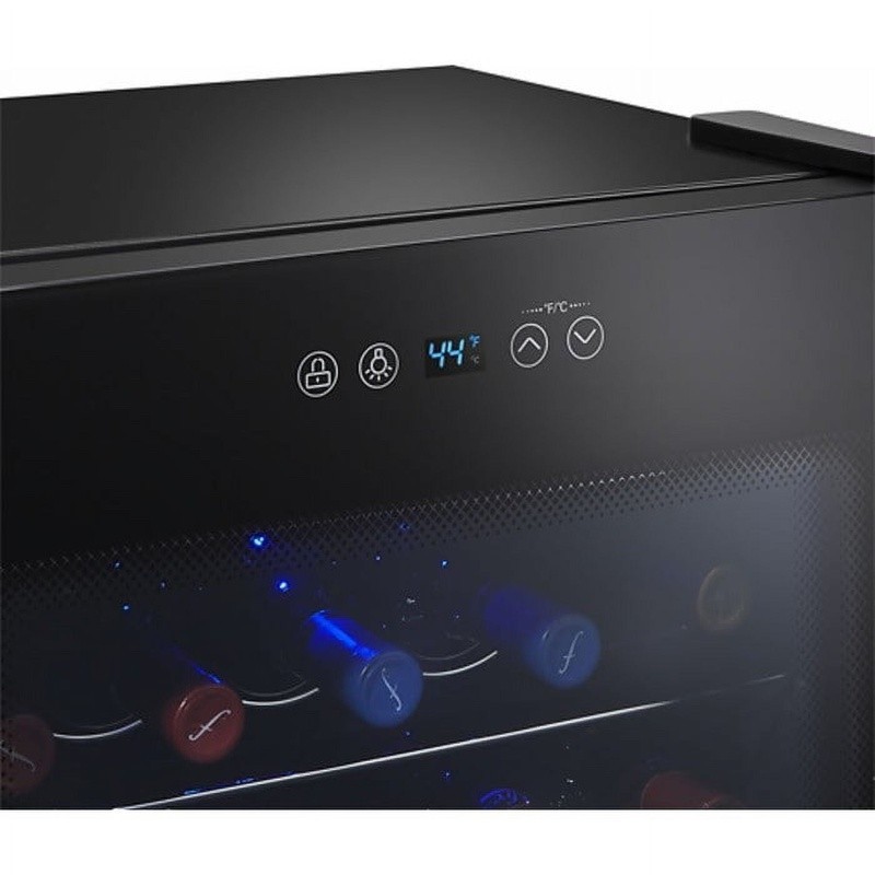 Premium 34-Bottle Wine Cooler Beverage Fridge Adjustable Temperature LED Light
