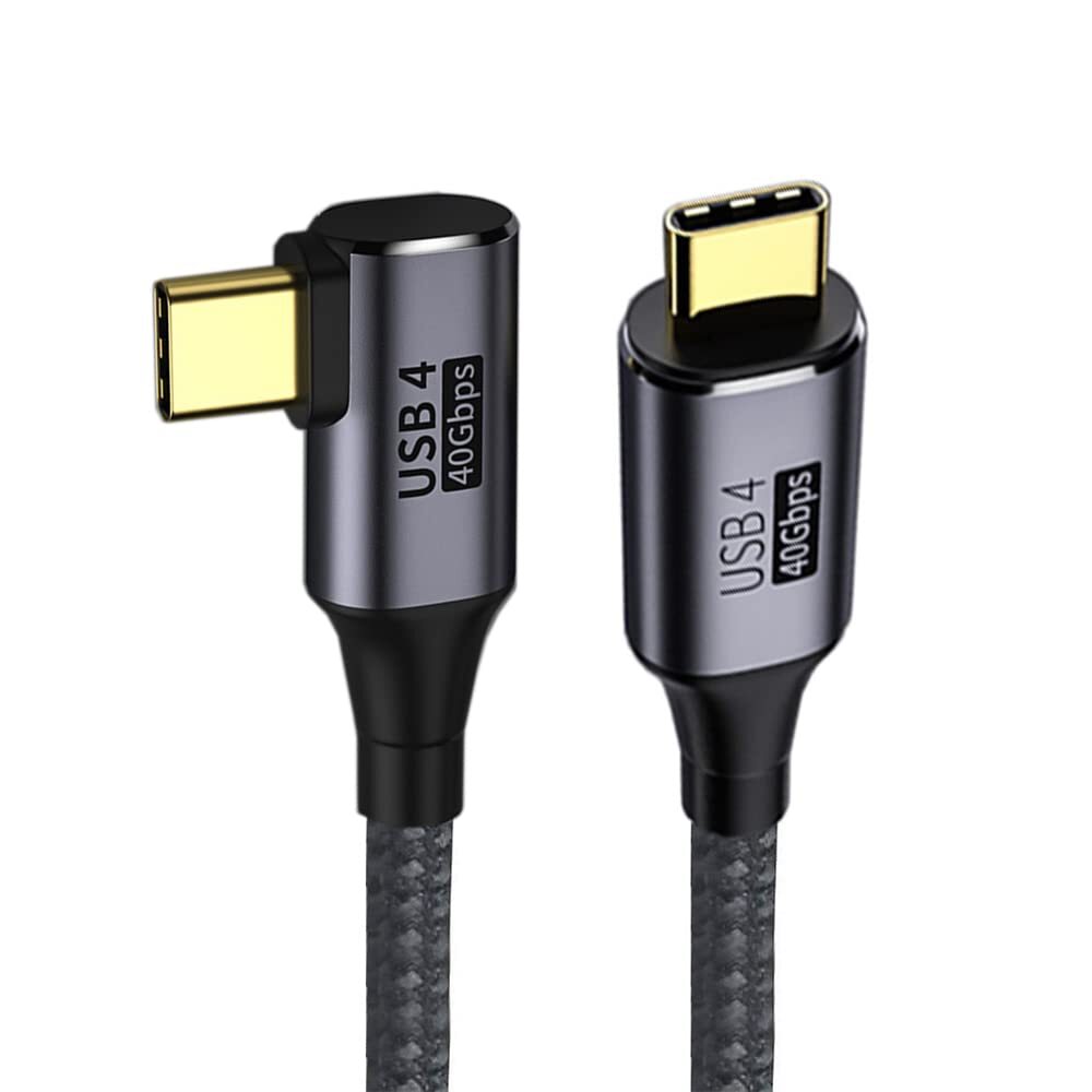 Angled USB4 Cable 100W Charging 40Gbps Data Transfer 50cm Thunderbolt 3/4