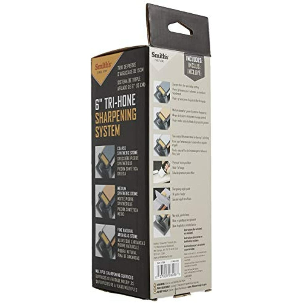 Smith's - TRI6 TRI-6 Arkansas TRI-HONE Sharpening Stones System Gray