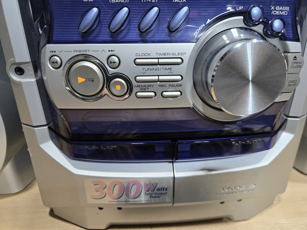 SHARP CD-XP500 3 CD Player Changer AM/FM Dual Cassette Decks (Deck 2 Bad) Tested