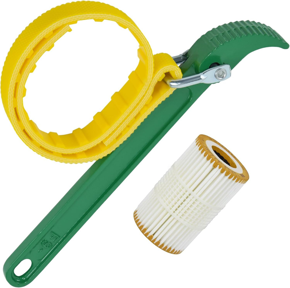 Adjustable Strap Wrench, 9’ Handle, Rubber Strap Pipe Wrench, Oil Filter Wren...