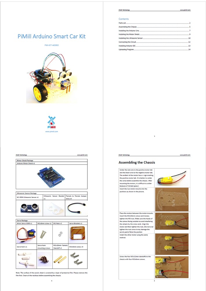 PiMill Arduino Smart Car Kit