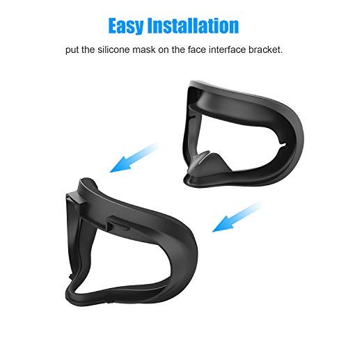 Face Cushion Pad Replacement Compatible with Oculus Quest 2, Silicone Black