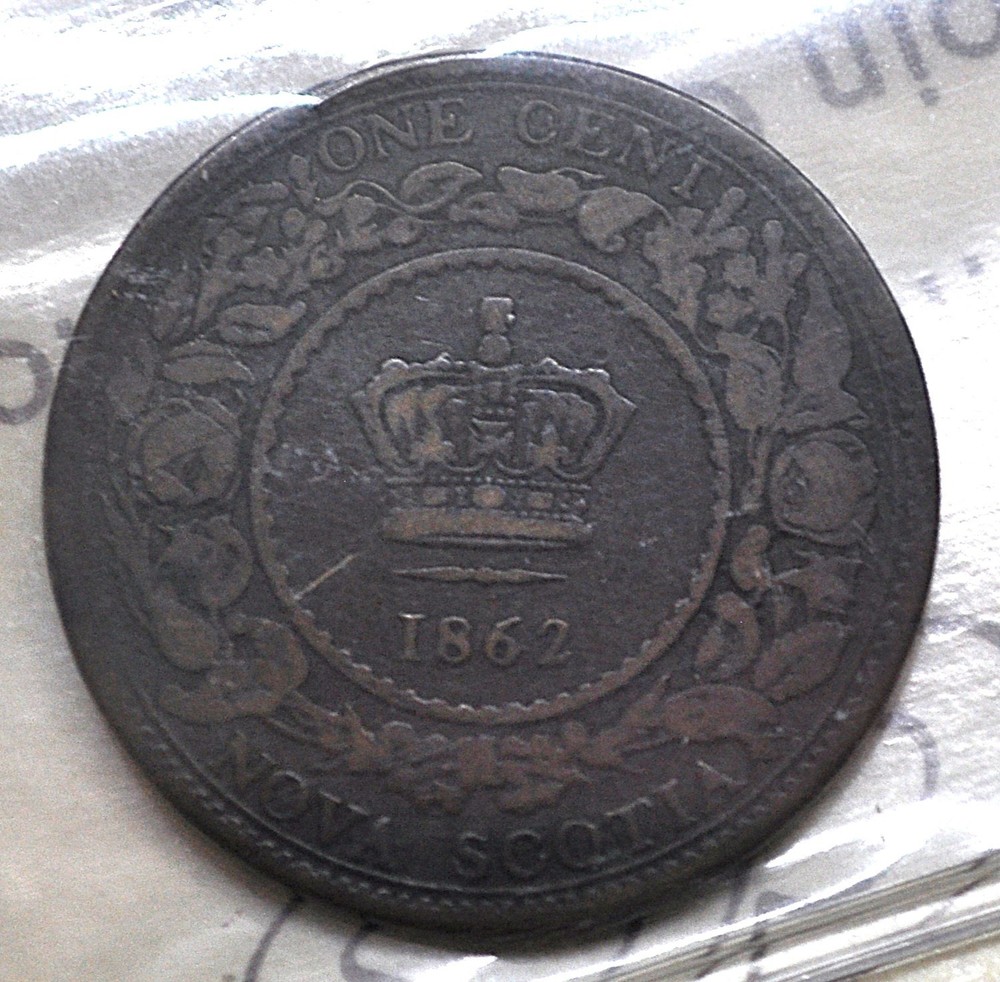 1862 Nova Scotia One Cent ICCS graded G-6