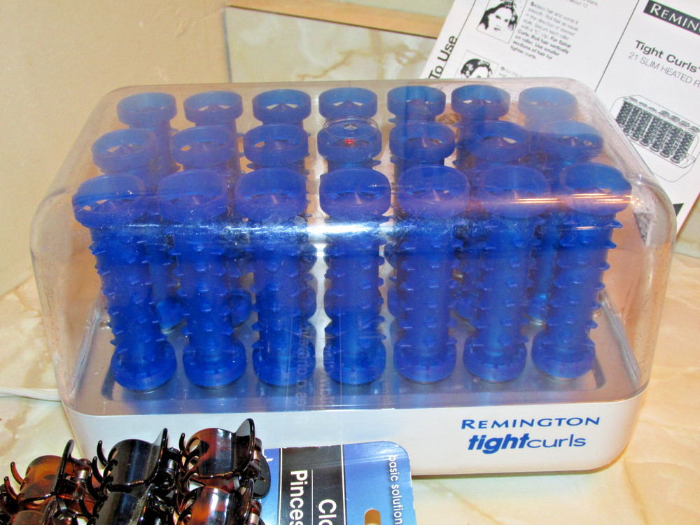 Remington Tight Curls Hot Rollers H-21 SP wax core rollers CLIPS.  Instruction