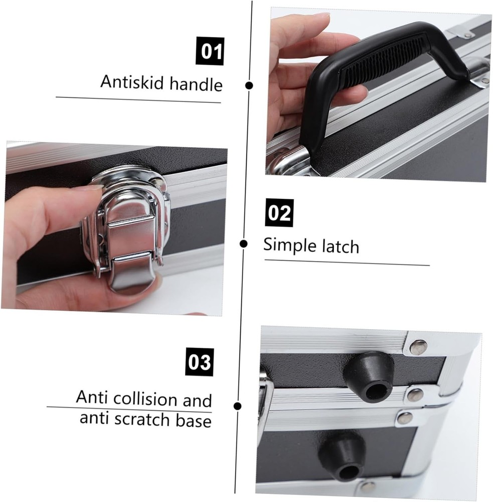 TEHAUX Portable Aluminum Toolbox with Shockproof Lightweight Multifunction Tool